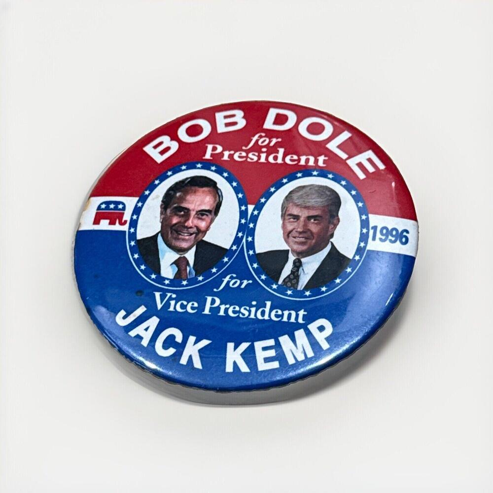 1996 USA Election Pin Bob Dole For President Vice President Jack Kemp